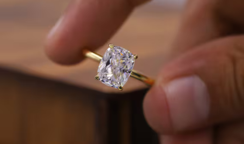 moissanite solitaire engagement ring